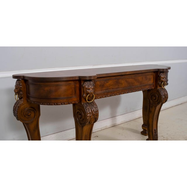 Wood Sherrill Lion Head Carved Mahogany Console Sideboard For Sale - Image 7 of 18