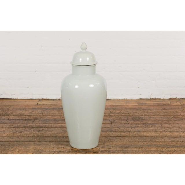 Vintage White Porcelain Vase with Lid For Sale - Image 4 of 12