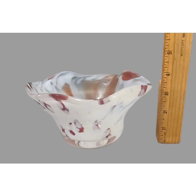 Mid-Century Modern Vintage Mid-Century Modern Hand-Blown Art Glass Bowl, Artist Signed For Sale - Image 3 of 7