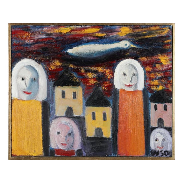 Wiliam Skotte Olsen, Figurative Composition, Oil Painting on Canvas For Sale