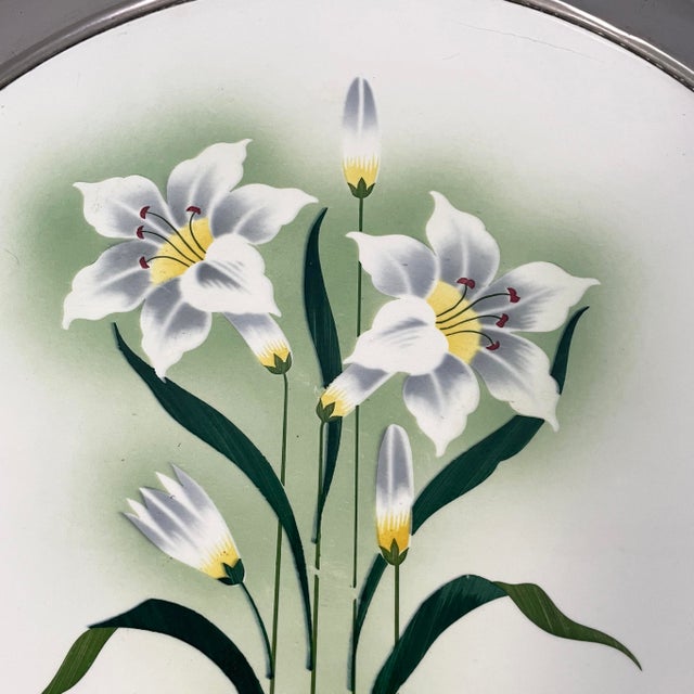 German Art Deco Tray in Ceramic and Metal with Flowers, 1930s For Sale - Image 11 of 16