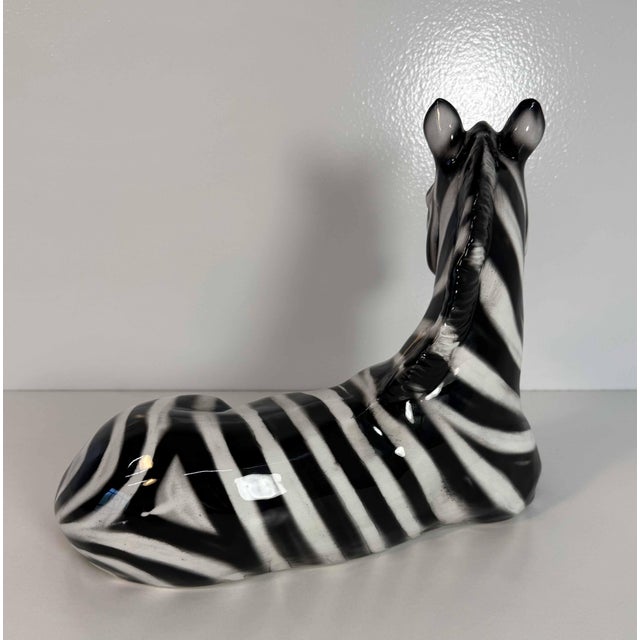 Ceramic Glazed Ceramic Zebra Sculpture, Bassano, Italy, 2000s For Sale - Image 7 of 12
