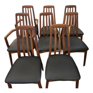 Mid - Century Danish Teak Dining Chairs Set of Eight (8) For Sale
