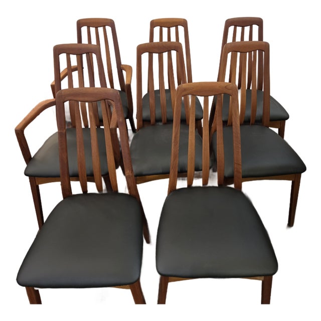 Mid - Century Danish Teak Dining Chairs Set of Eight (8) For Sale