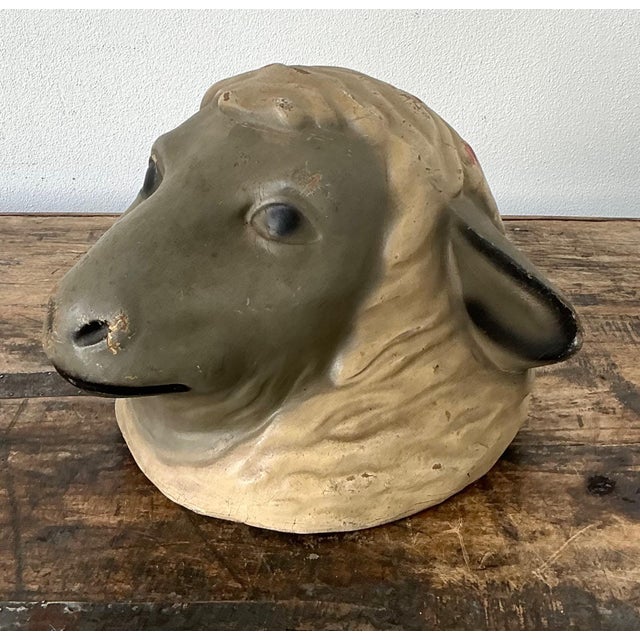 Vintage Painted Ram Bust For Sale - Image 17 of 18