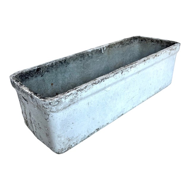 Vintage Belgian Concrete Rectangular Planter For Sale