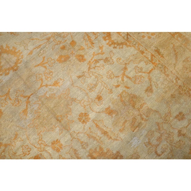 Antique Zabihi Collection Pale Turkish Oushak Room Size Carpet For Sale - Image 4 of 11