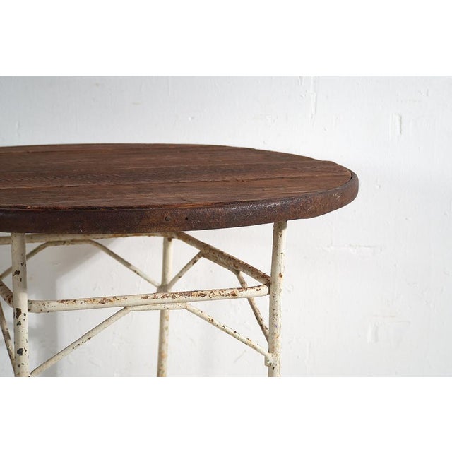 Antique Round Metal Outdoor Table, France, 1900s For Sale - Image 6 of 12