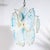 Mid-Century Hand-Blown Murano Opalescent & Cerulean Detail Glass Chandelier For Sale - Image 9 of 18