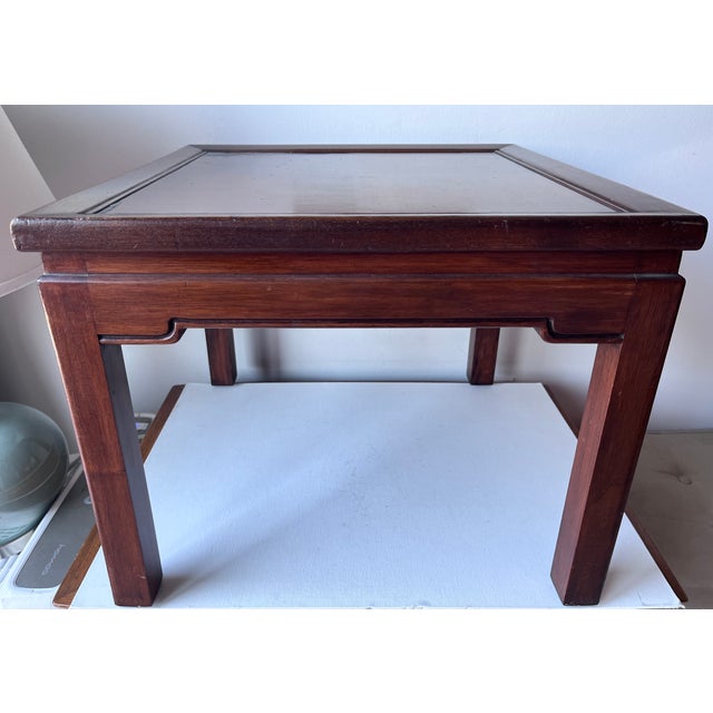 1960s Vintage Asian Modern "Chinoiserie" Elm Table/Stand For Sale - Image 5 of 8