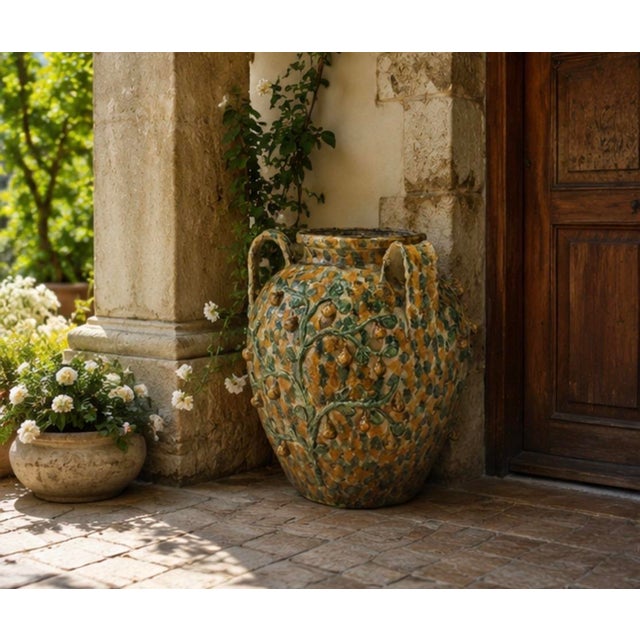 Italian Majolica Three-Armed Pear Planter Vase For Sale - Image 12 of 12