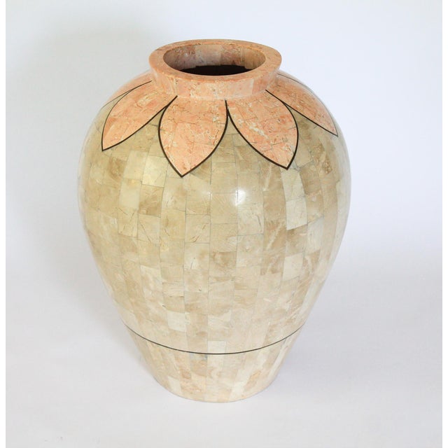 Late 20th Century Post-Modern Tessellated Stone Floor Vase For Sale In Milwaukee - Image 6 of 8