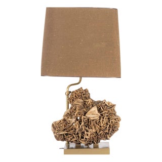 Table Lamp with Sand Rose, 1970 For Sale