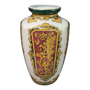 Vintage Neoclassical Elegant Royal Hand Painted Porcelain Vase Marked
