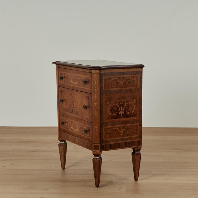 Antique Italian Neoclassical Inlaid Chest or Stand For Sale - Image 14 of 16