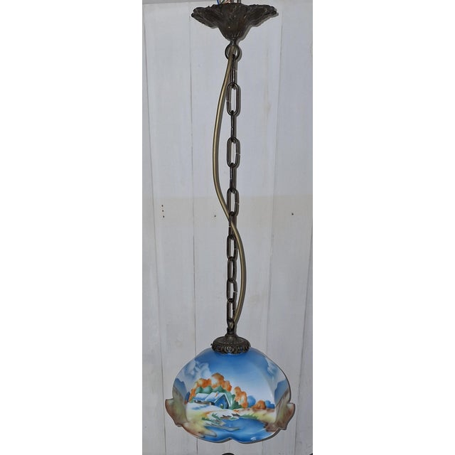 Vintage Pendant Lamp with Brass Mount, 1920 For Sale - Image 4 of 8