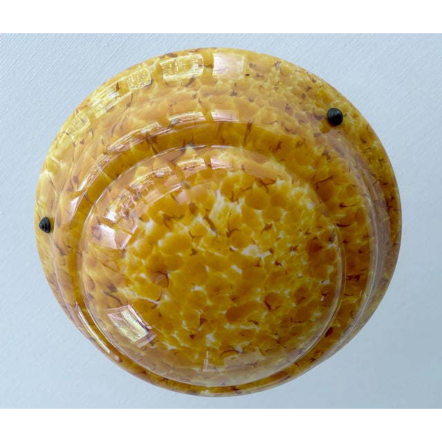 Art Deco Amber Glass Pendant Light, 1930s For Sale - Image 10 of 14