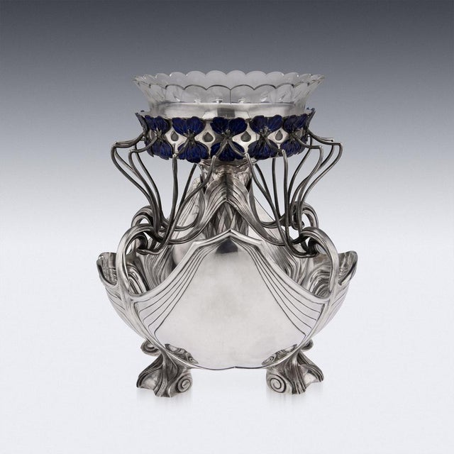 20th Century German Art Nouveau Silver & Enamel Centrepiece, 1900 For Sale - Image 6 of 18