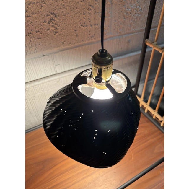 1930's Green Mercury Glass Industrial Pendant Light - 7 Available! For Sale In Los Angeles - Image 6 of 9
