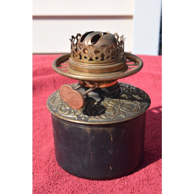 Antique Mid 19th Century Adjustable Wrought Iron Floor Oil Lamp Marked Duplex & B&H Mfg For Sale In New York - Image 6 of 12