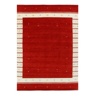 Pasargad Red Fine Persian Hand Knotted Gabbeh Design Rug 9' X 12' For Sale