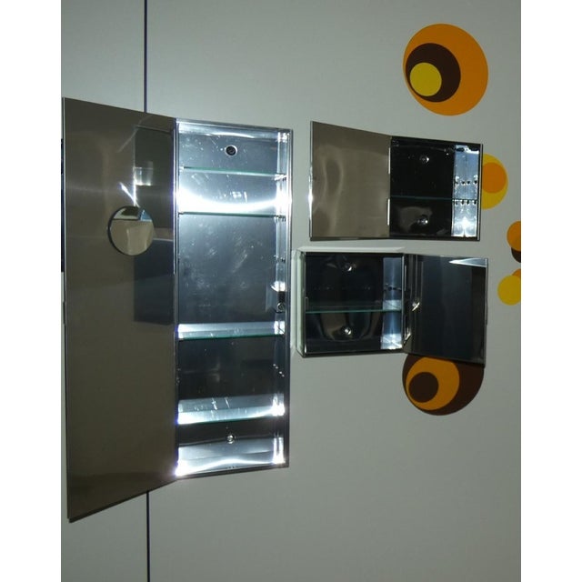 Silver Vintage Italian Mirrored Cabinets, 1970s, Set of 3 For Sale - Image 8 of 18