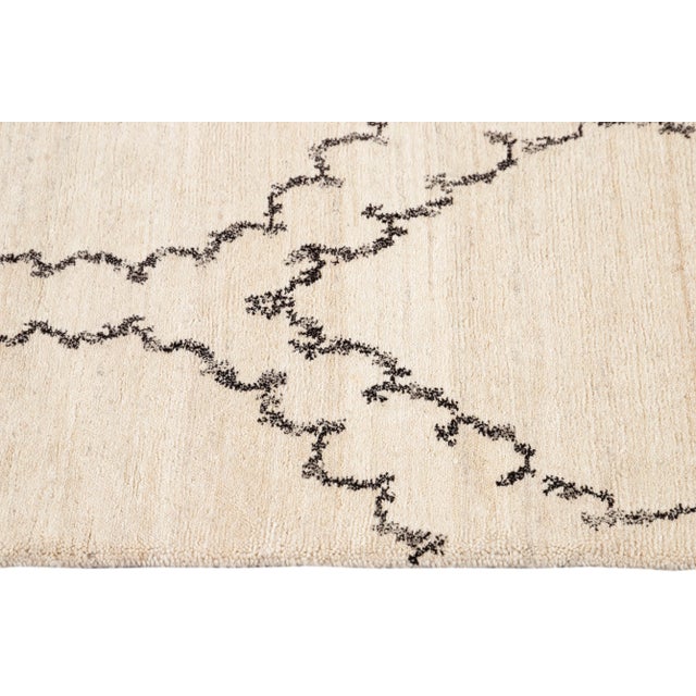 Black 21st Century Contemporary Tibetan Wool Rug For Sale - Image 8 of 12