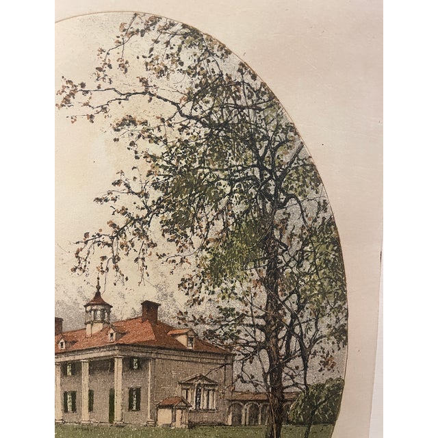 Josef Eidenburger George Washington's Mount Vernon Color Etching For Sale - Image 4 of 6