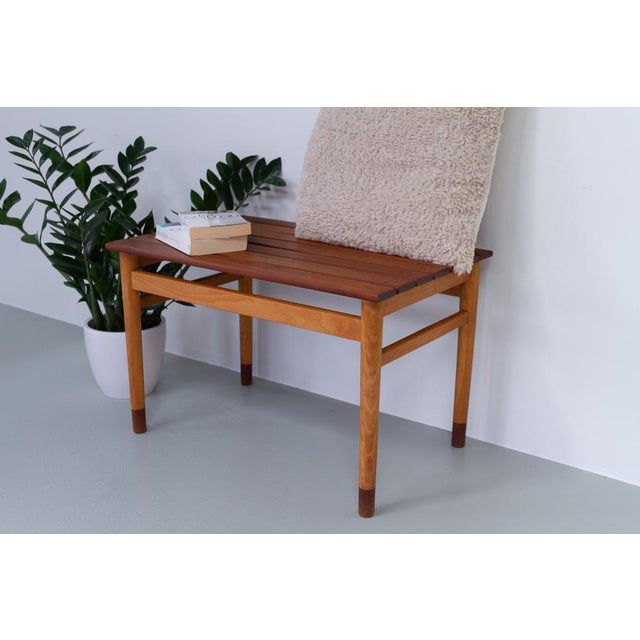 Danish Modern Teak and Beech Bench, 1950s For Sale - Image 17 of 18