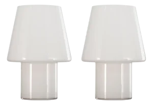 Italian Murano Glass Mushroom Table Lamps, 1980s, Set of 2
