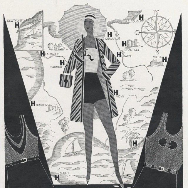 1930 French Hermès Advertisement Print-Beachwear, | Chairish