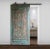Wood Midcentury Vintage Carved Lotus Mandala Door – Brass Stud Accents Huge Library Door 100 For Sale - Image 7 of 7