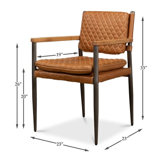 Mid-Century Modern Style Contemporary Leather Armchair For Sale - Image 11 of 11