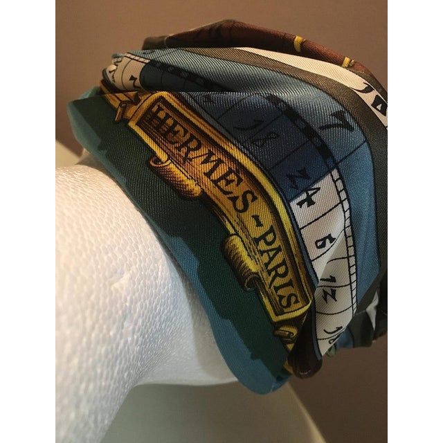 Handmade Hermes Vintage Dies et Hore Gemini Silk Scarf Face Mask For Sale - Image 9 of 9