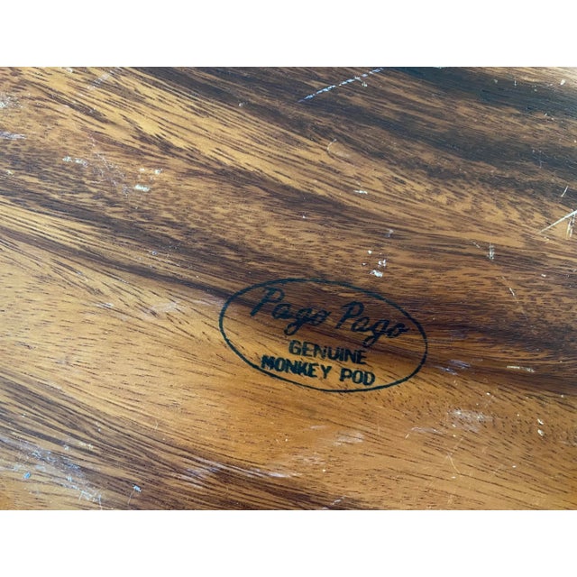 Brown Large Vintage Monkey Pod Pinapple Salad Bowl Set For Sale - Image 8 of 9