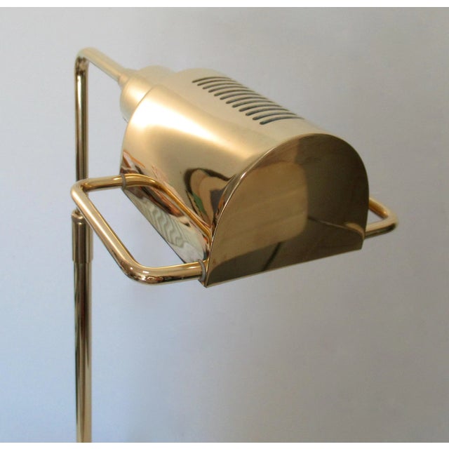 Brass Vintage C.1970's George Kovacs (Designer) for Koch + Lowy (Manufacture) "O M I" - Articulating Brass Floor Lamp With Handles For Sale - Image 8 of 13