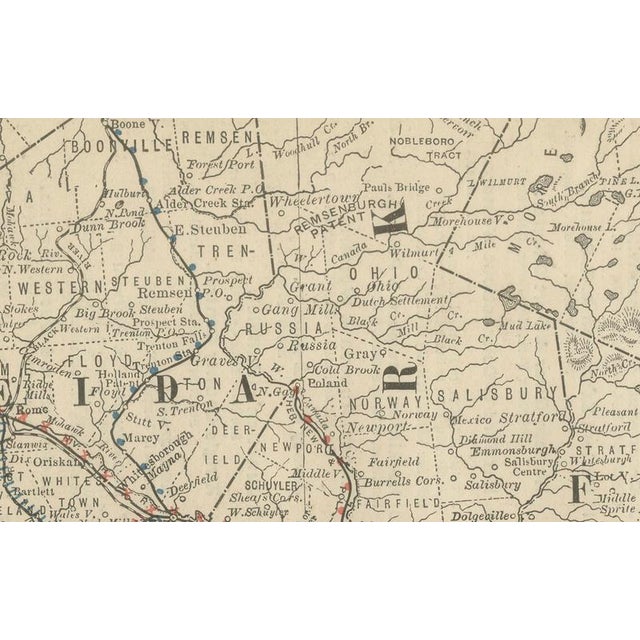 This antique map of southeastern New York was published by Rand, McNally & Co. around 1888. It offers a detailed depiction...