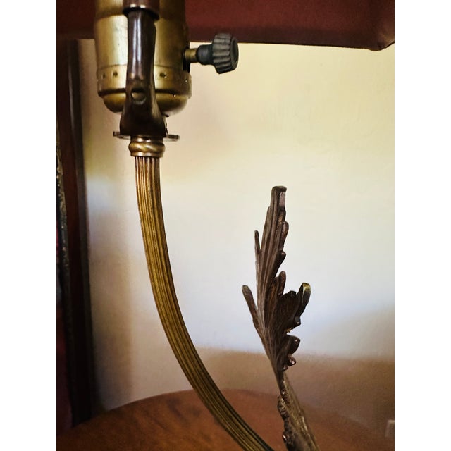 1950s Acanthus Bronze & Portoro Marble Base Table Lamp For Sale - Image 12 of 13
