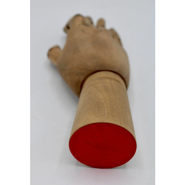 1930s Large 1930s Vintage French Articulated Wooden Hand For Sale - Image 5 of 8