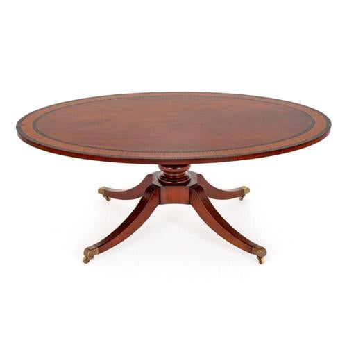 1920s Regency Revival Coffee Table in Flame Mahogany, 1920s For Sale - Image 5 of 6