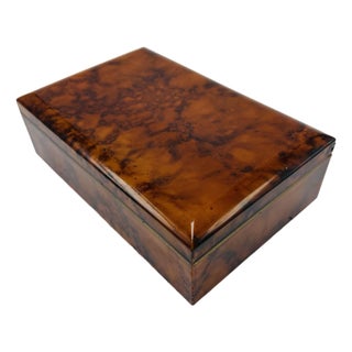 Vintage Tortoise Shell Style Jewelry Box For Sale