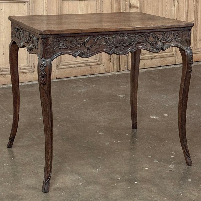 18th Century Liégeois Louis XV Hand Carved Oak End Table For Sale - Image 14 of 18