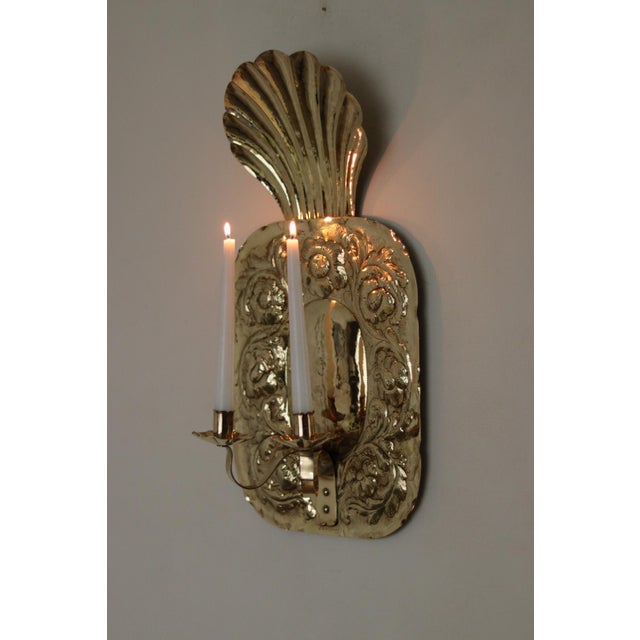 Large Mid-Century Modern Swedish Brass Sconces, Set of 2 For Sale - Image 18 of 18