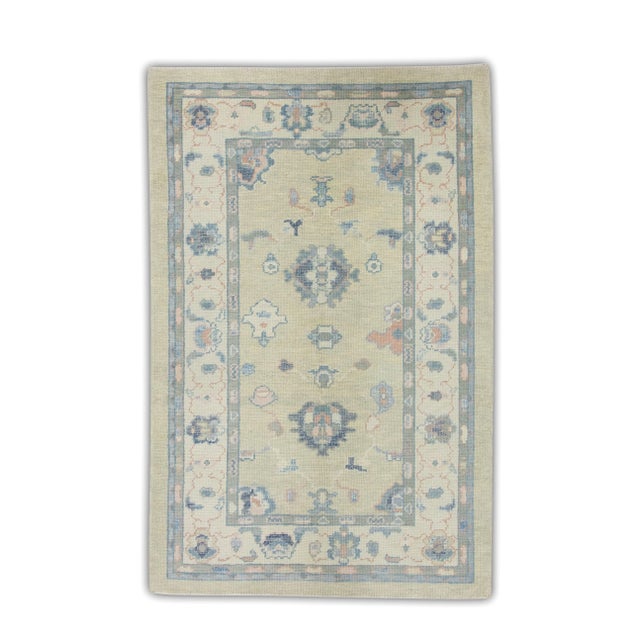 Modern Turkish Oushak Rug 3'11