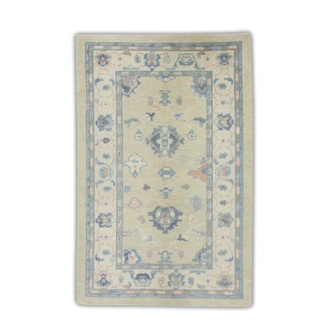 Modern Turkish Oushak Rug 3'11" x 5'11" For Sale In Houston - Image 6 of 6