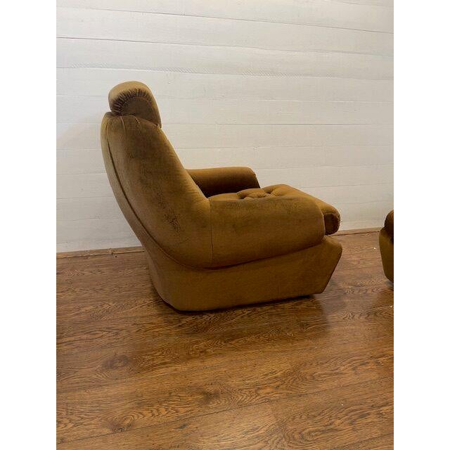 Vintage Polystyrene Golden Brown Seating by Tatra Nabytok, 1960, Set of 3 For Sale - Image 3 of 18