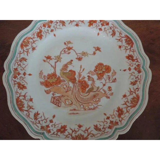 White 18th Century Chinese Porcelain Peacock in Garden Charger For Sale - Image 8 of 11