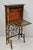 Antique English Victorian Bamboo Chinoiserie Compact Fall Front Narrow Secretary Writing Desk with Hand Painted Lacquered...