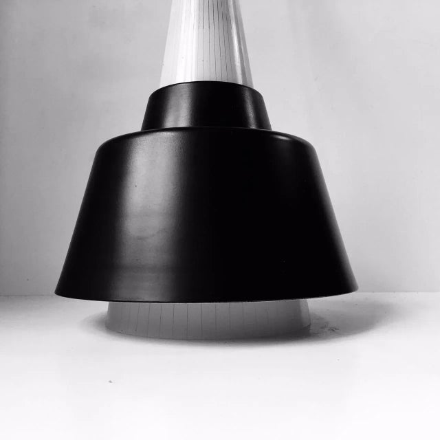 Mid-Century Modern Mid-Century Italian Pinstriped Glass Pendant Light, 1950s For Sale - Image 3 of 10