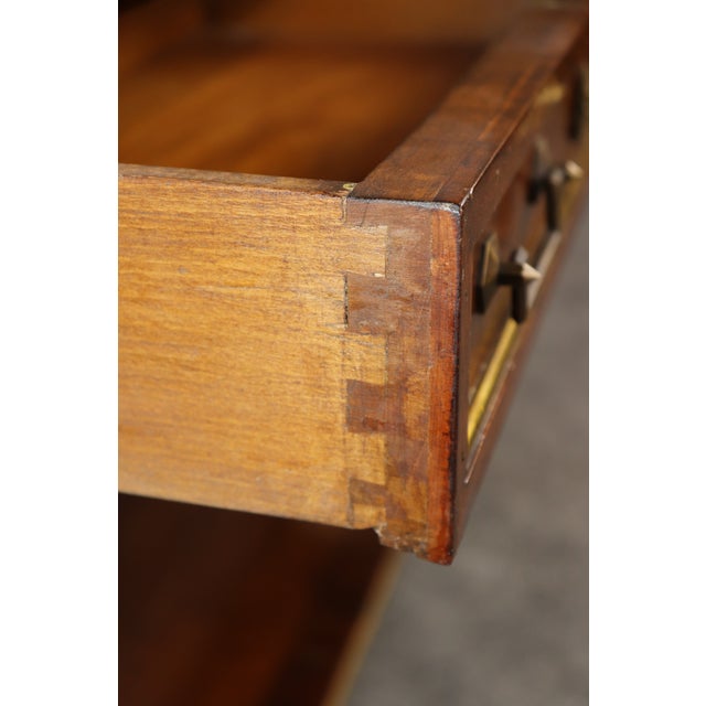 20th C. French Louis XVI Style Brass Mounted Marble Top Sofa Console Table For Sale - Image 14 of 15
